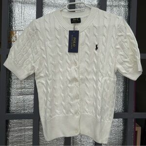 Ralph Lauren Women's White Cable Knit Sweater Size S